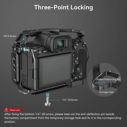 SmallRig A7R V / A7 IV / A7S III Cage with Top Handle, Side Handgrip and HDMI Cable Clamp, Advanced Kit for Sony Alpha 7R V/Alpha 7 IV/Alpha 7 S III -3669