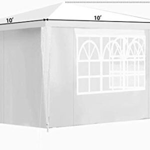 LUARANE 10’ x 10’ Canopy Gazebo, Outdoor Patio Pavilion Screen Shelter Pop Up Shelter with 4 Removable Sidewalls and Clear Windows, Wedding Party Event Tent for Garden, Lawn