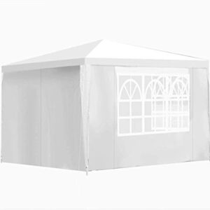 LUARANE 10’ x 10’ Canopy Gazebo, Outdoor Patio Pavilion Screen Shelter Pop Up Shelter with 4 Removable Sidewalls and Clear Windows, Wedding Party Event Tent for Garden, Lawn