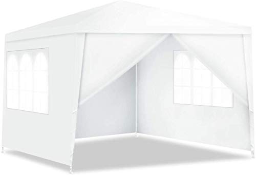 LUARANE 10’ x 10’ Canopy Gazebo, Outdoor Patio Pavilion Screen Shelter Pop Up Shelter with 4 Removable Sidewalls and Clear Windows, Wedding Party Event Tent for Garden, Lawn