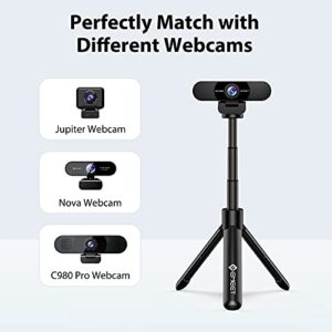 Webcam Tripod, EMEET Professional Webcam Mini Tripod, Portable & Lightweight, Adjustable Height from 5.7-12.2 in, Stable Use, Universal Compatible for Most Webcams/Phones/GoPros/Mirrorless Cameras