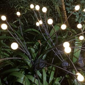 thooke firefly lights solar outdoor, 4 pack 10led vibrant solar powered outdoor garden waterproof patio lights for yard/outside, swaying landscape path lights for pathway decorations