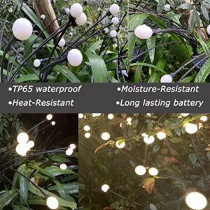 THOOKE Firefly Lights Solar Outdoor, 4 Pack 10LED Vibrant Solar Powered Outdoor Garden Waterproof Patio Lights for Yard/Outside, Swaying Landscape Path Lights for Pathway Decorations