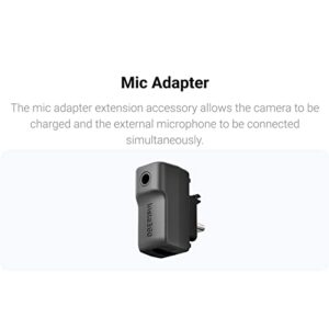 insta360 X3 Mic Adapter, External Microphone Adapter Camera,Type-C and 3.5mm Audio Ports Support Charging While Recording Black