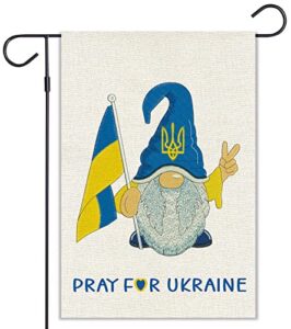 haustalk pray for ukraine garden flags double sided ukraine gnomes garden flag polyester flag for yard house decor 12×18