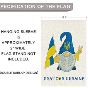 Haustalk Pray for Ukraine Garden Flags Double Sided Ukraine Gnomes Garden Flag Polyester Flag for Yard House Decor 12x18