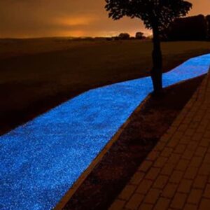 Opps 100 Pcs Glow in The Dark Garden Pebbles for Walkways and Decor in Blue