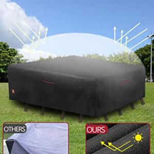 5-6 Pieces Patio Furniture Sets Covers Waterproof Outdoor,4 Seater Wicker Rattan Sectional Sofa Cover,All Weather Fadeless Patio Conversation Set Cover,4 Buckles Straps,Storage Bag,84Lx58Wx25H Inch