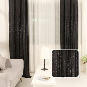 trlyc black sequin backdrop curtain – 2 panels 2.3x8ft photography backdrop seamless sequin curtains