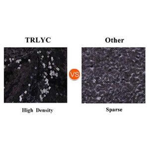 TRLYC Black Sequin Backdrop Curtain - 2 Panels 2.3x8FT Photography Backdrop Seamless Sequin Curtains