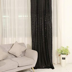 TRLYC Black Sequin Backdrop Curtain - 2 Panels 2.3x8FT Photography Backdrop Seamless Sequin Curtains