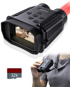 night vision goggles, mini night vision binoculars with 8x digital zoom, infrared binoculars for 100% darkness, 1080p night vision goggles military tactical, ip54, anti-shake, video & audio recording