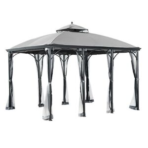 garden winds replacement canopy for sommerset gazebo – riplock 350 – slate gray