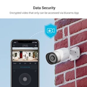 blurams Outdoor Security Camera, 2K Outdoor Camera w/Smart Human Detection, Color Night Vision, IP66 Weatherproof, Metal Shell, 2-Way Audio, Cloud/Local Storage, Compatible with Alexa