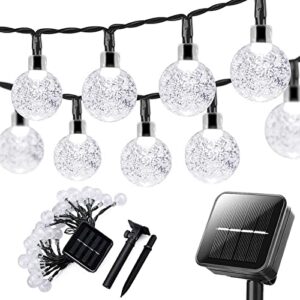 Solar String Lights Outdoor 60LEDs 36Ft Multi-Colored Waterproof Crystal Globe Fairy Lights 8 Lighting Modes Balls Solar Powered Light for Garden Patio Yard Home Party Wedding Christmas Decoration