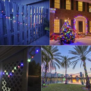 Solar String Lights Outdoor 60LEDs 36Ft Multi-Colored Waterproof Crystal Globe Fairy Lights 8 Lighting Modes Balls Solar Powered Light for Garden Patio Yard Home Party Wedding Christmas Decoration