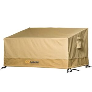 outdoor patio furniture loveseat cover, 78″ w x34 dx32, golden horn