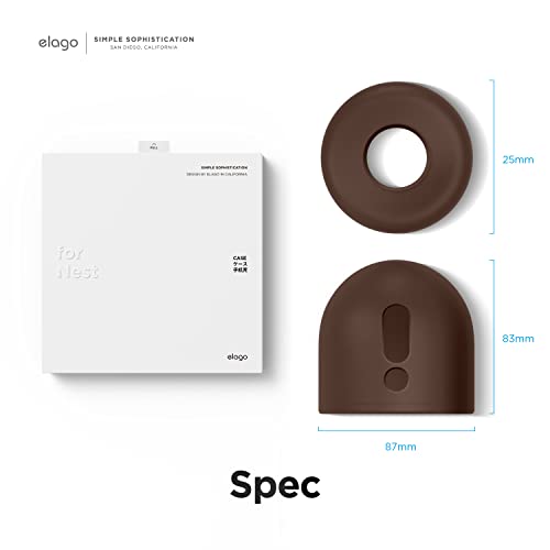 elago Silicone Cover Compatible with Google Nest Cam Outdoor or Indoor (Battery) - Magnetic Mount Cover Included, All Weather Protection, Easy Installation [Dark Brown]