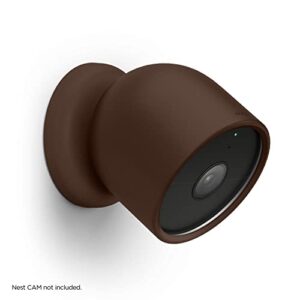 elago Silicone Cover Compatible with Google Nest Cam Outdoor or Indoor (Battery) - Magnetic Mount Cover Included, All Weather Protection, Easy Installation [Dark Brown]