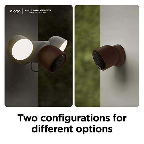 elago Silicone Cover Compatible with Google Nest Cam Outdoor or Indoor (Battery) - Magnetic Mount Cover Included, All Weather Protection, Easy Installation [Dark Brown]