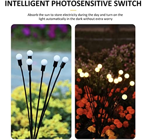 2PC 6LED Swaying Solar Powered Waterproof Lights, Garden Lights, Garden Decor, Lawn Decoration, Flower Lighting