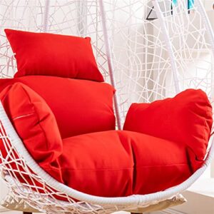 nmg1 hanging egg chair cushion cover, wicker rattan hammock chair pad replacement cover for indoor outdoor bedroom patio garden(no padding) (color : red)