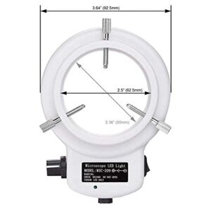 AmScope LED-144W-ZK White Adjustable 144 LED Ring Light Illuminator for Stereo Microscope & Camera