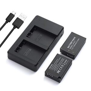 lp-e17 battery pack + dual usb charger compatible with e rp, rebel t7i, t6i, t6s, m6, m5, m3, sl3, sl2, 77d, 8000d, kiss x8i, 800d, 760d, 750d, 200d, dslr cameras