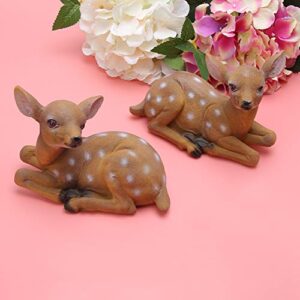 Deer Statue, 2Pcs Deer Figurine, Synthetic Resin Garden Sculpture Garden Statue Waterproof and Sunscreen Community Patio for Garden