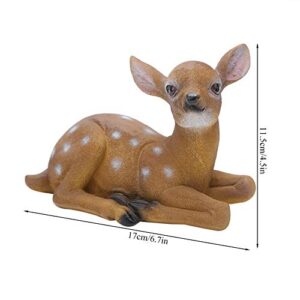 Deer Statue, 2Pcs Deer Figurine, Synthetic Resin Garden Sculpture Garden Statue Waterproof and Sunscreen Community Patio for Garden