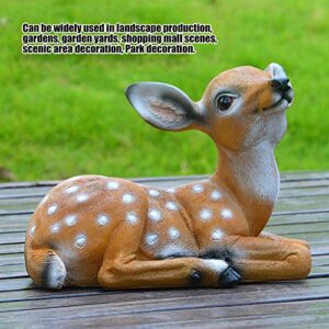 Deer Statue, 2Pcs Deer Figurine, Synthetic Resin Garden Sculpture Garden Statue Waterproof and Sunscreen Community Patio for Garden