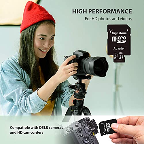 Gigastone 32GB 5-Pack Micro SD Card, Full HD Video, Surveillance Security Cam Action Camera Drone, 90MB/s Micro SDHC UHS-I U1 C10 Class 10