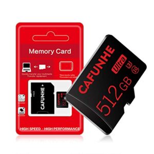 micro sd card 512gb class 10 high speed memory card 512gb tf card with a sd card adapter for tablet computer/phone/surveillance tachograph drone/action camera
