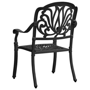 KTHLBRH 5 Piece Bistro Set Cast Aluminum Black, Outdoor Patio Table and Chairs, Patio Furniture Set for Outdoor, Deck, Yard, Porch