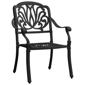 KTHLBRH 5 Piece Bistro Set Cast Aluminum Black, Outdoor Patio Table and Chairs, Patio Furniture Set for Outdoor, Deck, Yard, Porch