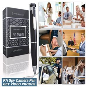 SIRGAWAIN [Upgraded 2023] Mini Spy Camera Hidden Camera Pen 1080p - Small Nanny Cam Spy Pen Camera Full HD Video or Picture Taking - Secret Camera with Wide Angle Lens, Rechargeable