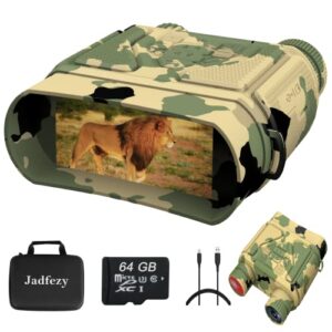 jadfezy night vision goggles night vision binoculars for total darkness,digital infrared night vision with 3” large viewing screen and 64gb sd card for observing and recording (camouflage)