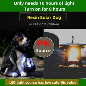 Garden Dog Statues, Outdoor Dog Decor with Solar Lights, Solar Dog Ornaments, for Patio, Lawn, Yard,German Shepherd