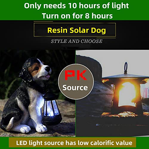 Garden Dog Statues, Outdoor Dog Decor with Solar Lights, Solar Dog Ornaments, for Patio, Lawn, Yard,German Shepherd