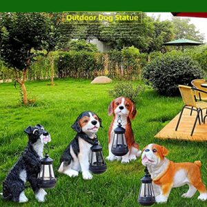 Garden Dog Statues, Outdoor Dog Decor with Solar Lights, Solar Dog Ornaments, for Patio, Lawn, Yard,German Shepherd