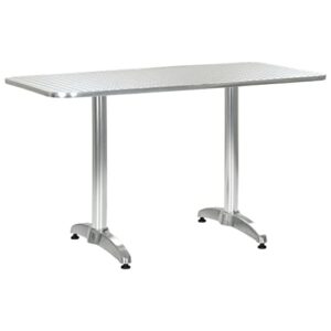 qzzced patio table silver 47.2″x23.6″x27.6″ aluminum,outdoor table,outdoor patio table,patio table,patio dining table,suitable for lawn,patio,balcony,garden