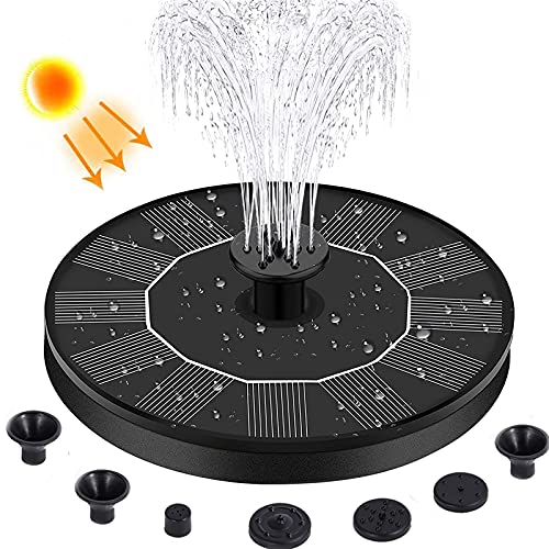 Solar Bird Bath Fountain Pump for Bird-Bath, Solar Fountain with 7 Nozzle, Free Standing Floating Solar Powered Water Fountain Pump for Bird Bath, Garden, Pond, Pool, Outdoor