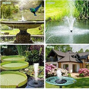 Solar Bird Bath Fountain Pump for Bird-Bath, Solar Fountain with 7 Nozzle, Free Standing Floating Solar Powered Water Fountain Pump for Bird Bath, Garden, Pond, Pool, Outdoor