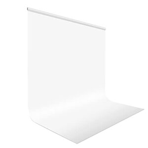 utebit white backdrop 5ft x 6.5ft polyester photo booth portrait photography booth wrinkle resistant backdrops sheet for photography studio, youtube, video and television (stand not include)