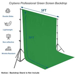 Green Screen Backdrops, Portable Solid Color Photography Backdrops Cloth, 5 x 7 ft Collapsible Green Backdrop Background for Photography, Video Studio