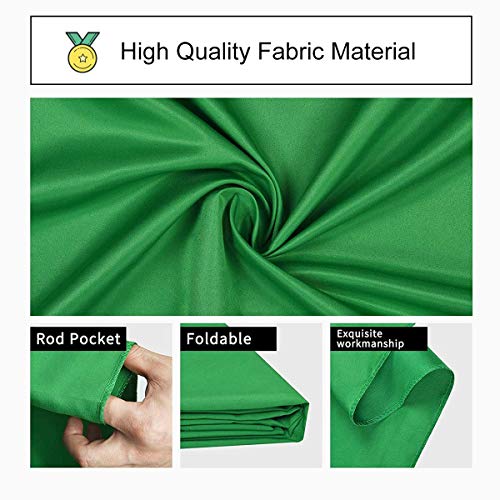 Green Screen Backdrops, Portable Solid Color Photography Backdrops Cloth, 5 x 7 ft Collapsible Green Backdrop Background for Photography, Video Studio