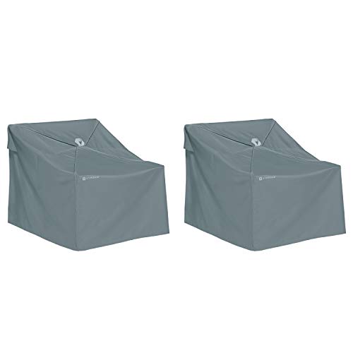 Classic Accessories Storigami Water-Resistant 36 Inch Easy Fold Lounge Chair Cover, 2-Pack, Monument Grey, Patio Furniture Covers