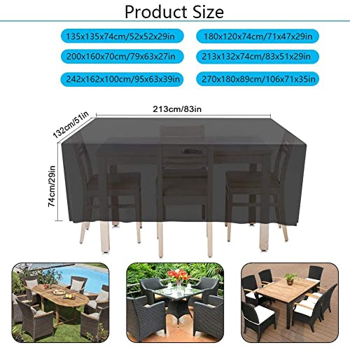 Kingling Patio Furniture Covers, Outdoor Furniture Cover Waterproof Rectangle Outdoor Table Cover Patio Covers for Outdoor Sectional Cover (83" X51" X29")