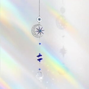 XINRUI Crystal Sun Catcher, Hanging Ornament Crystals Balls Prism Rainbow Maker for Home, Office, Garden Decoration, Window Decorations Decor(Moon)