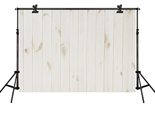 Harfirbe 7x5ft/2.2x1.5m White Wood Backdrops Wooden Backgrounds for Photography Studio